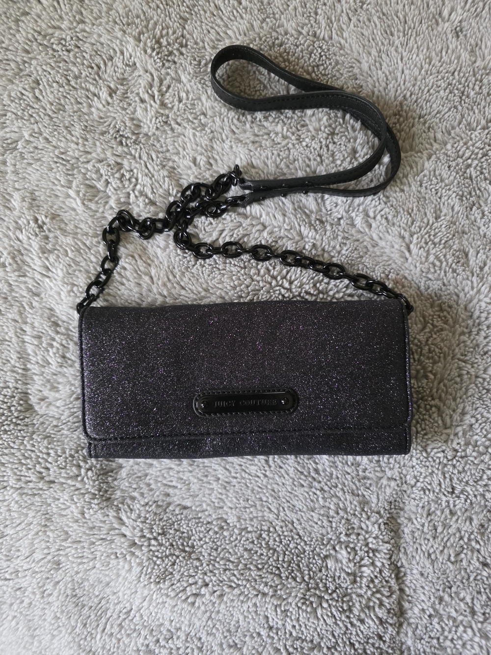 Juicy Couture Glitter Crossbody Wallet - Black